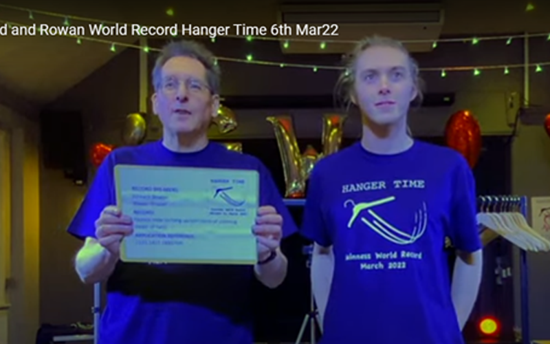Father, son hang 10 clothing items to break world record