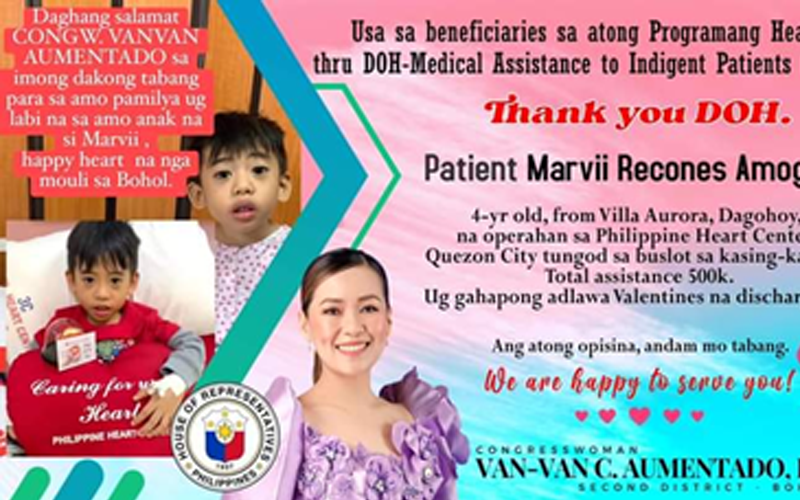 Batang may buslot sa kasing-kasing, nagserbisyuhan pinaagi sa ‘Programang Health’ ni Kong. Aumentado