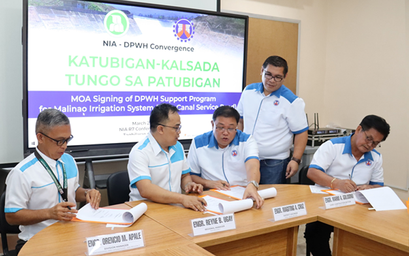 Malinao Main canal service road sementohon sa DPWH ug NIA 7