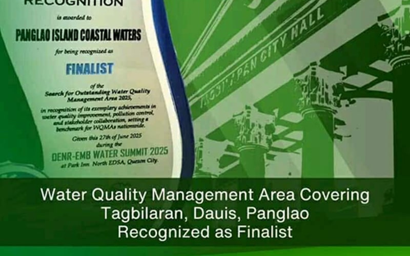 Panglao Island Coastal Waters named finalist for National Award – WATER QUALITY