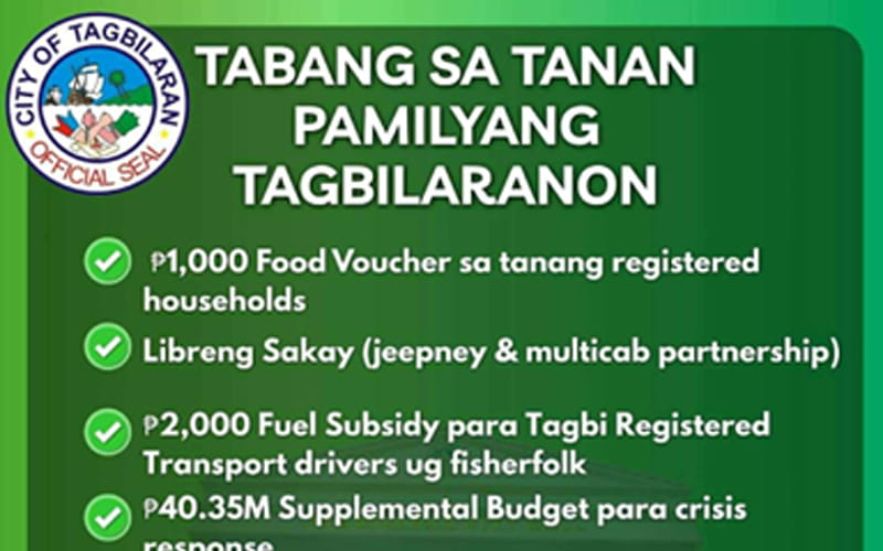 Tagbilaran launches energy crisis aid package