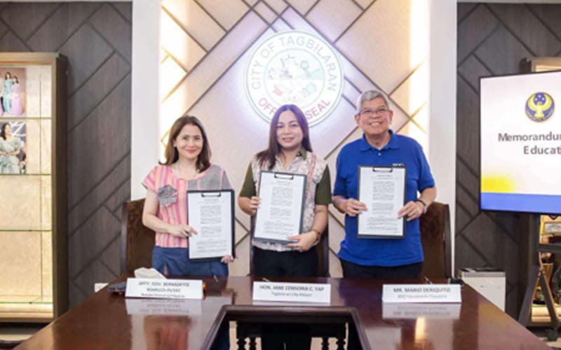 Tagbilaran City seals 3-year deal with BSP, BDO Foundation to boost financial literacy